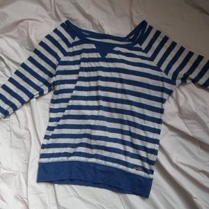 Hollister Blue and White Sweater